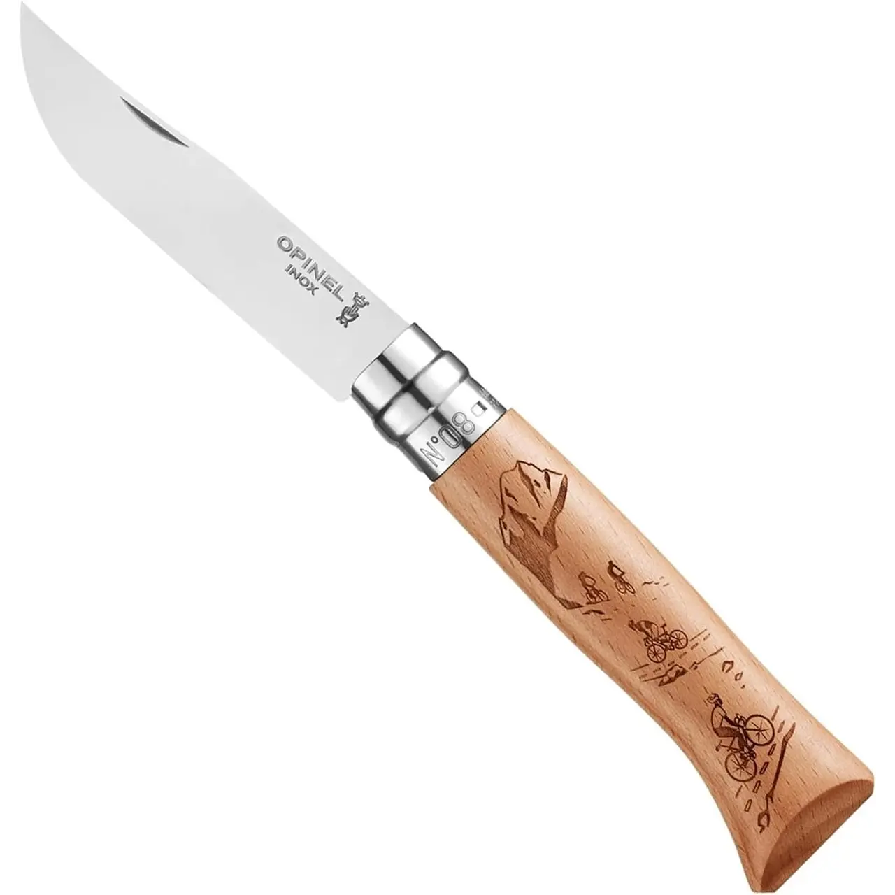 CUCHILLO OPINEL N°8 GRABADO DE CICLISMO
