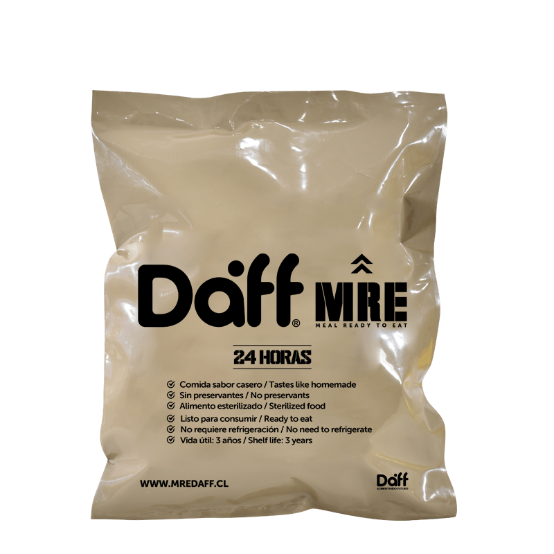 RACIÓN DE COMBATE DAFF MRE 24 HRS + 2100 KCAL. | MENÚ 1