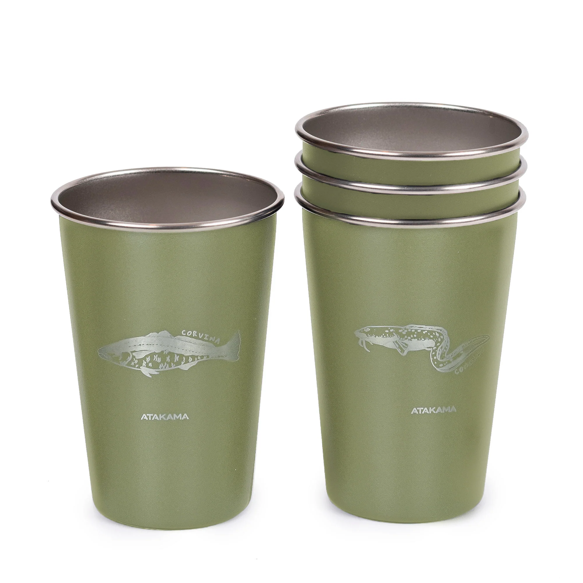SET DE 4 VASOS PECES CHILENOS 480 ML ATAKAMA